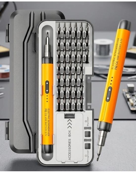 ® Type C Şarjlı Mini Elektrikli Tornavida 38 Uçlu Manyetik Tamir Kiti