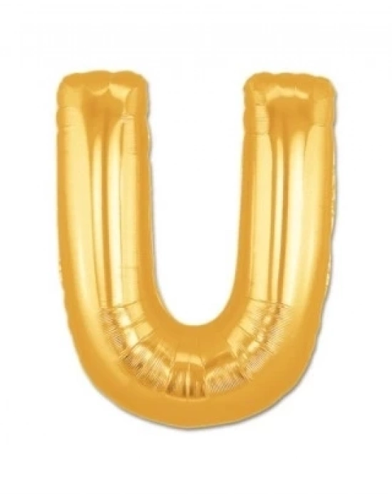 U Harf Folyo Balon Altın Renk  40 İnç