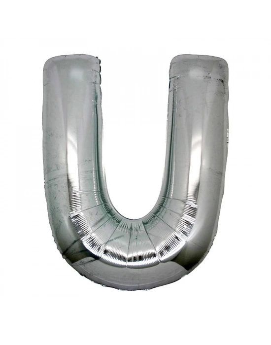 U Harf Folyo Balon Gümüş Renk  40 İnç