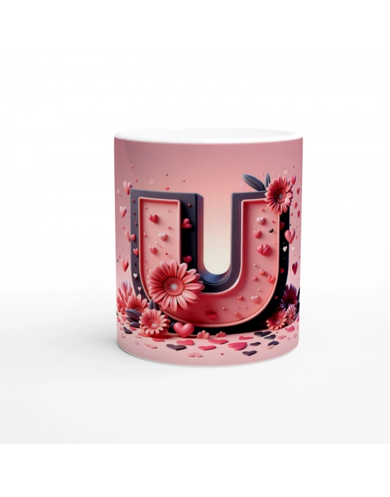 U Harfi Şık Detaylı Kupa Bardak