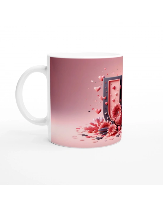 U Harfi Şık Detaylı Kupa Bardak