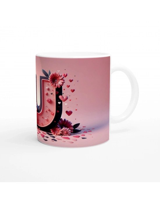 U Harfi Şık Detaylı Kupa Bardak