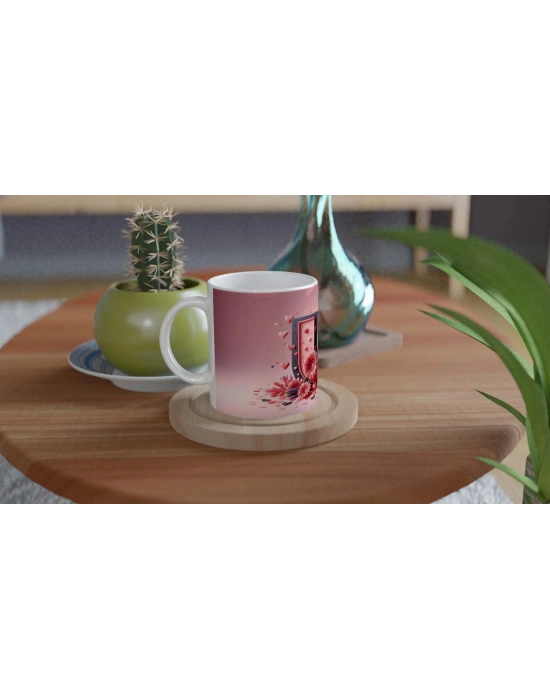 U Harfi Şık Detaylı Kupa Bardak