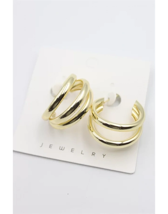 Üç Halkalı Küpe - Altın