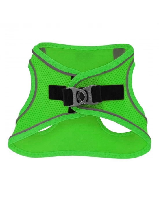 Üç Kilitli Sportif Kedi Köpek Göğüs Tasması 20-24 cm XXX-Small Yeşil