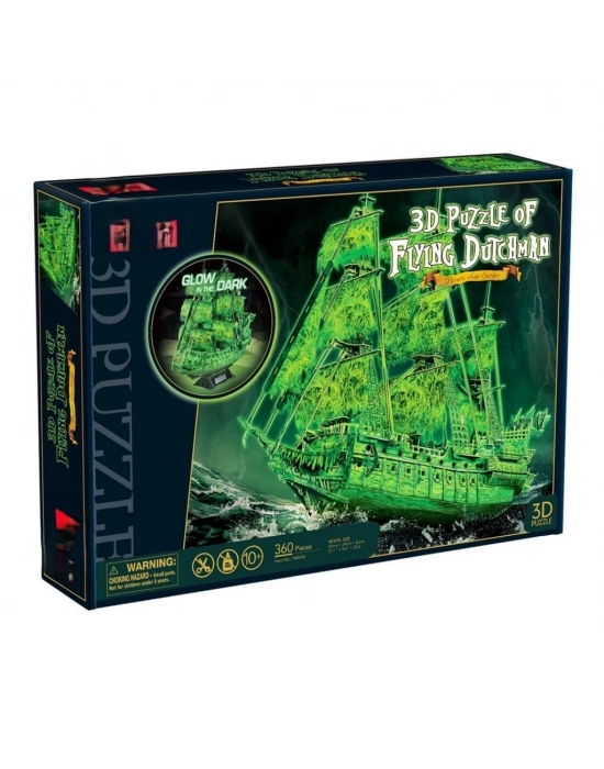 Uçan Hollandalı Gemisi 3D Puzzle Karanlıkta Parlayan