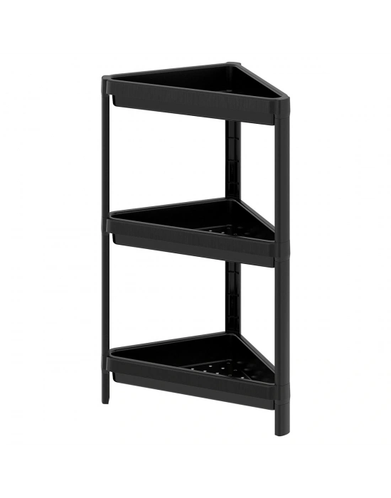 Üçgen 3 Katlı  Raf Ünitesi -  Mutfak - Banyo  Depolama Rafı - Beyaz