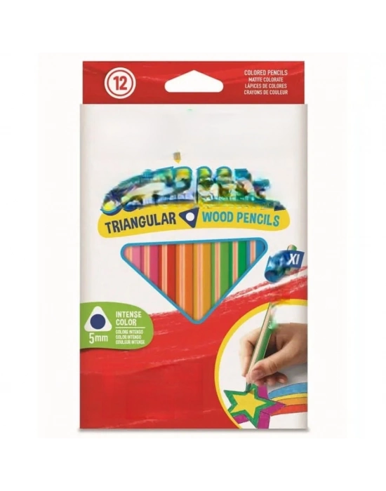 ® Üçgen Kuru Boya Kalemi 12 Renk