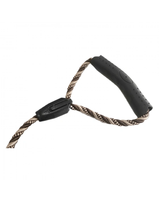 Üçlü Sarmallı Köpek Gezdirme Halatı 1 cm-120 cm Kahve Krem