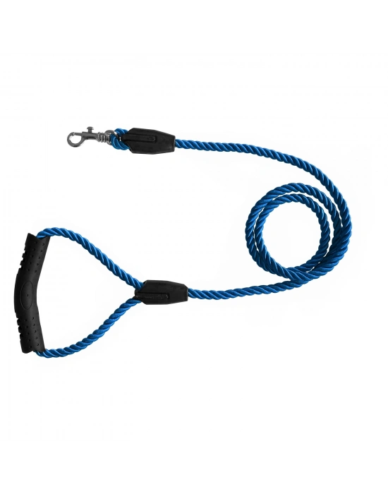 Üçlü Sarmallı Köpek Gezdirme Halatı 1 cm-120 cm Mavi