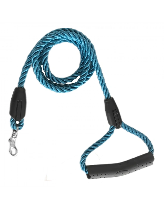 Üçlü Sarmallı Köpek Gezdirme Halatı 1 cm-120 cm Mavi