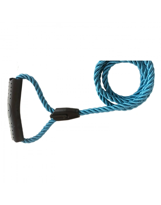 Üçlü Sarmallı Köpek Gezdirme Halatı 1 cm-120 cm Mavi