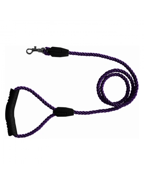 Üçlü Sarmallı Köpek Gezdirme Halatı 1 cm-120 cm Mor