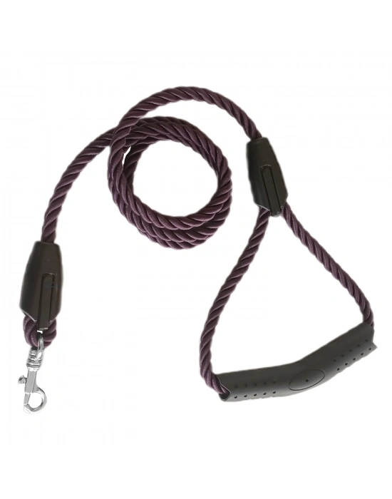 Üçlü Sarmallı Köpek Gezdirme Halatı 1 cm-120 cm Mor