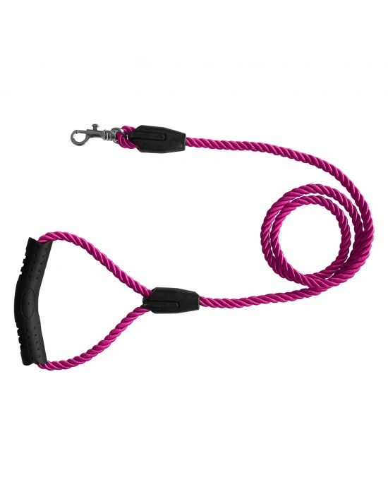 Üçlü Sarmallı Köpek Gezdirme Halatı 1 cm-120 cm Pembe