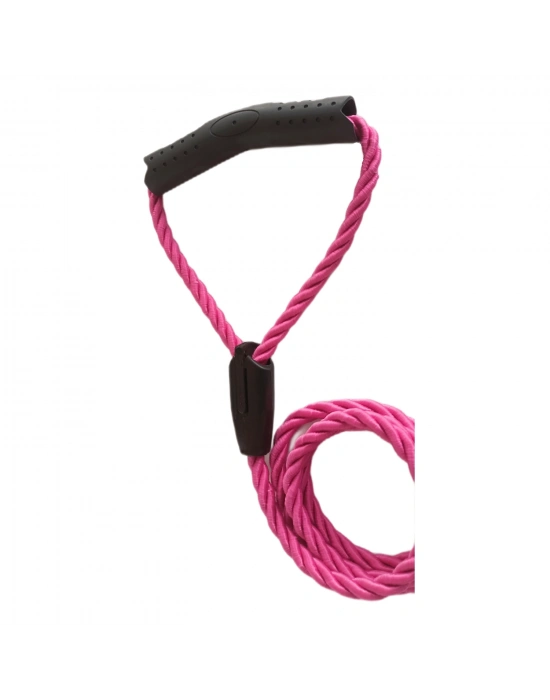 Üçlü Sarmallı Köpek Gezdirme Halatı 1 cm-120 cm Pembe