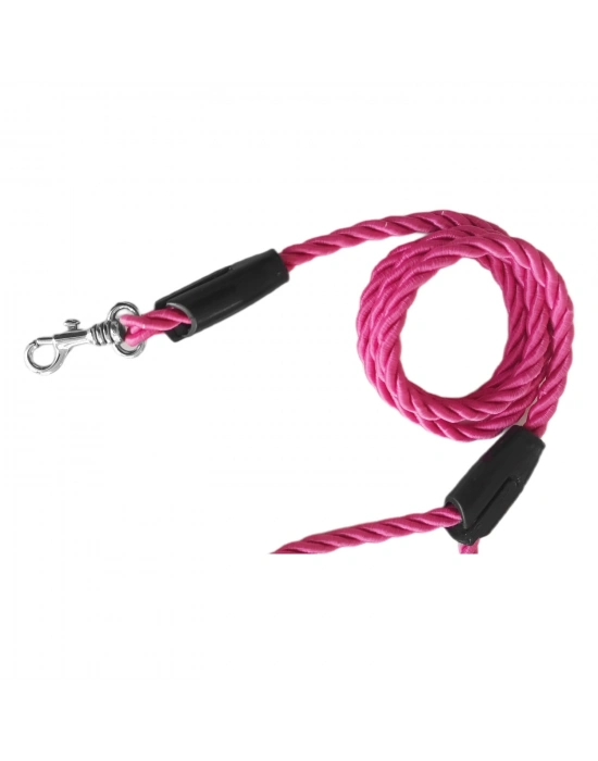 Üçlü Sarmallı Köpek Gezdirme Halatı 1 cm-120 cm Pembe