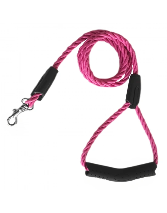 Üçlü Sarmallı Köpek Gezdirme Halatı 1 cm-120 cm Pembe