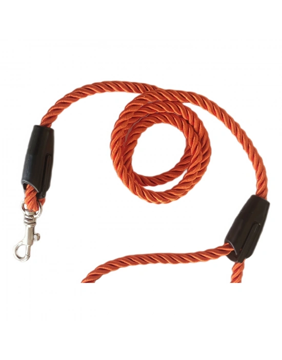 Üçlü Sarmallı Köpek Gezdirme Halatı 1 cm-120 cm Turuncu