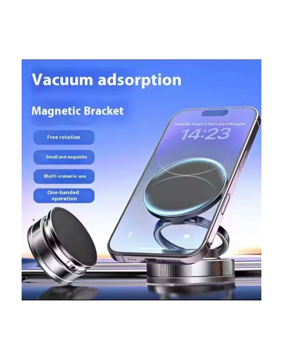 ® ? Ultra Güçlü Vakumlu Manyetik Telefon Tutucu – 360° Döner, Tek Elle Kullanım!