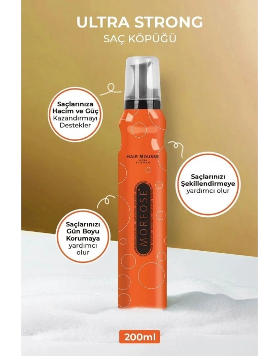 Ultra Strong Saç Köpük 200 ML - Ultra Güçlü Tutuş - mrfs