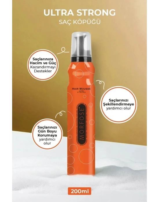 Ultra Strong Saç Köpük 200 ML - Ultra Güçlü Tutuş - mrfs