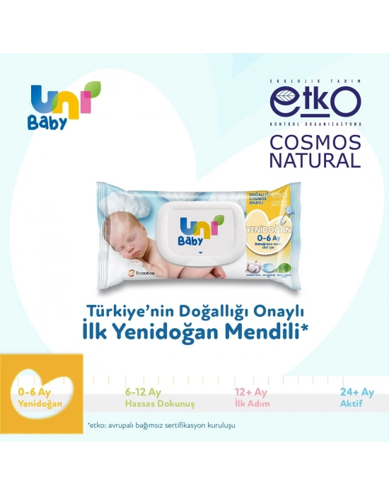 Uni Baby Yenidoğan Islak Havlu Mendil 3Lü 120 Yaprak