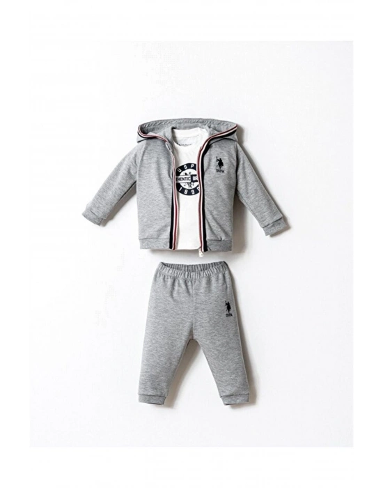 U.S. Polo 3lü Takım USB2875 Gri Melanj