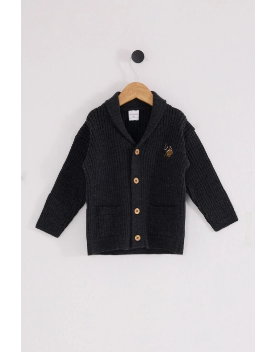 ÇOK SATAN Bebek Hırka USB2608 Antrasit Melanj