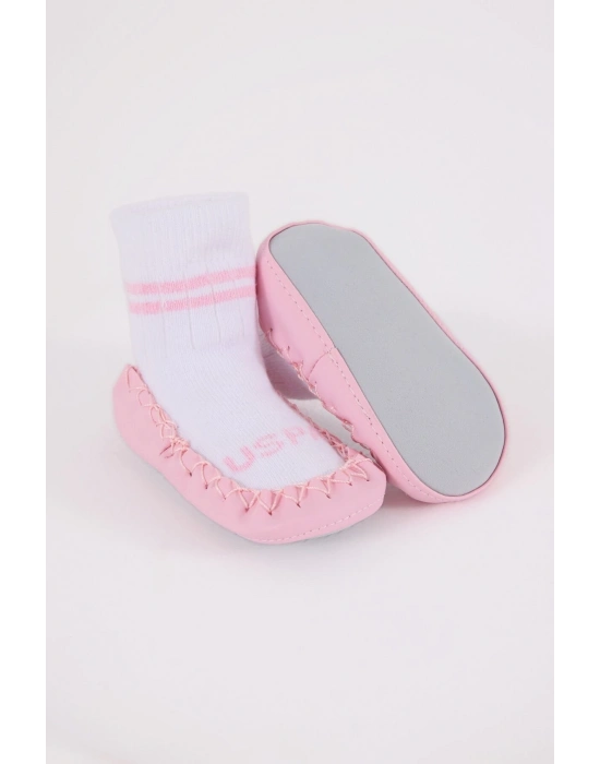 U.S. Polo Assn Çarık Çorap USB2800 Beyaz-Pembe