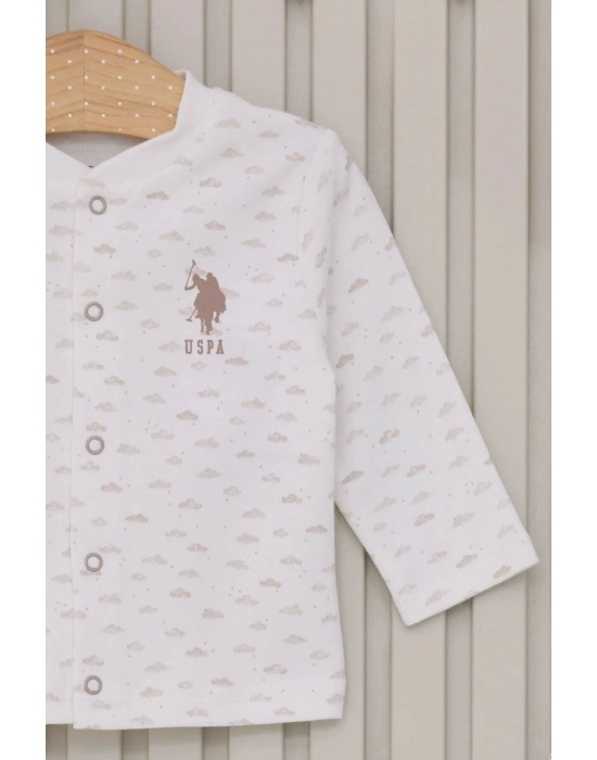 U.S Polo Bebek 3Lü Takım USB2023 Krem