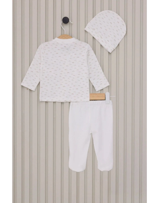 U.S Polo Bebek 3Lü Takım USB2023 Krem