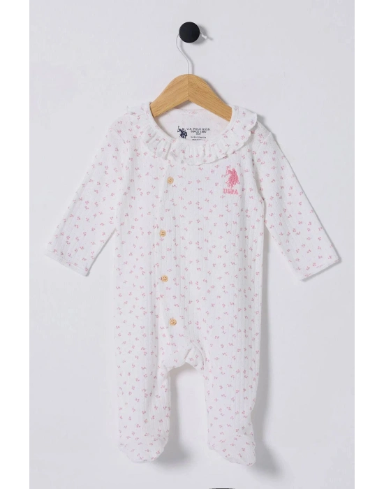 U.S Polo Bebek Tulum USB2435 Beyaz-Pembe