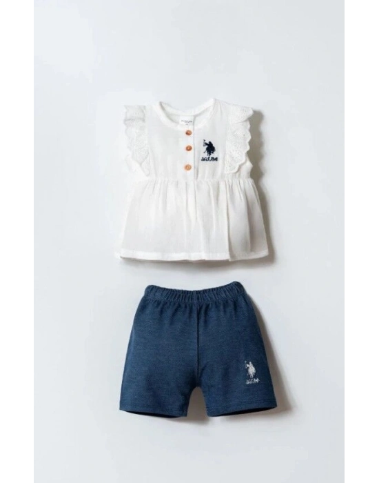 U.S. Polo Şortlu Takım USB2966 Ekru