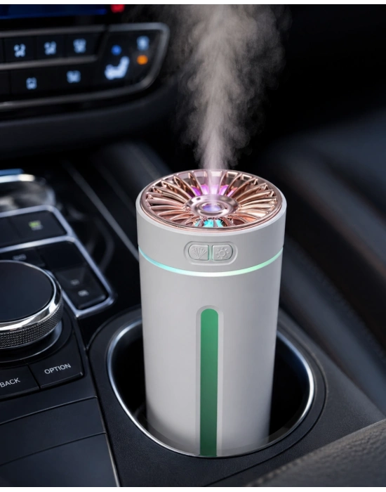 USB Araç Nemlendirici 5 Esans Hediyeli Renkli Işıklı Mini Difüzör