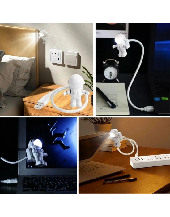 ®  USB Astronot Gece ası, Masa ası, Kitap Okuma ası Işığı