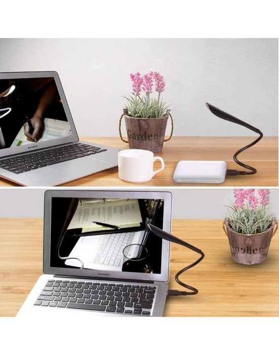 ®  USB Girişli 14 Ledli 3 Kademeli Dokunmatik Masa/Kitap Okuma ası Ledi Siyah