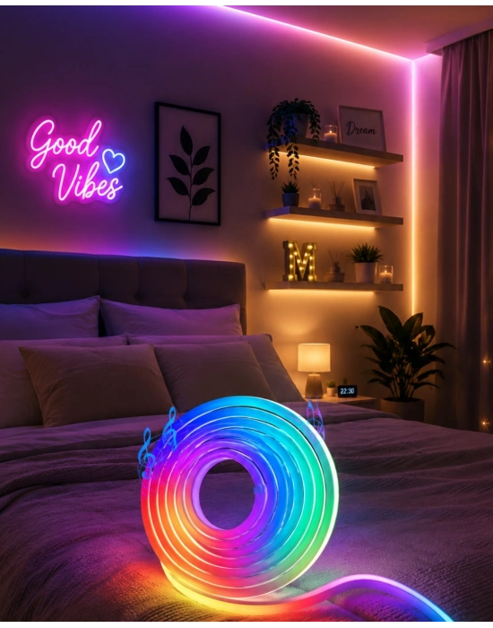USB Girişli RGB Neon Şerit Led TV Oda Masa Dekor Işığı