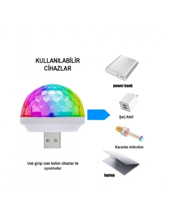 Usb Girişli Sese Duyarlı Disko Topu