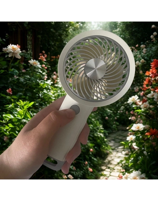 ®   USB ile Şarj Olabilen 3 Ayarlı Fan Modlu Çanta Tipi El Fanı