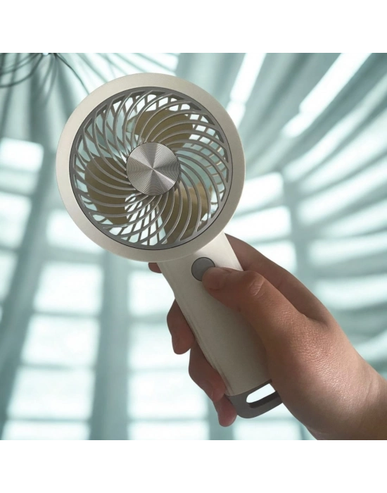 ®   USB ile Şarj Olabilen 3 Ayarlı Fan Modlu Çanta Tipi El Fanı
