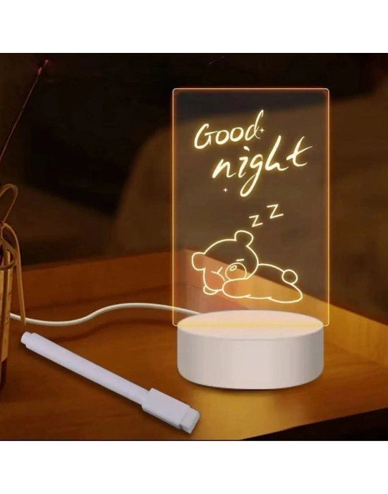 ®  USB Kablolu Işıklı Kendiliğinden Beyaz Kalemli-Silgili Kreatif 3D Görselleştirme LED ası