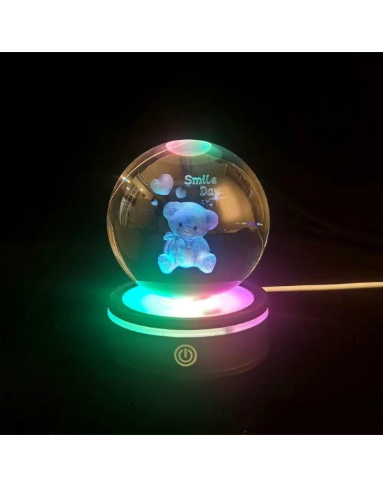 USBli Ayıcık Tasarımlı Dönen Cam Küre