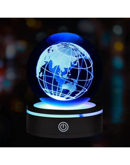 USBli Dünya Tasarımlı Dönen Cam Küre
