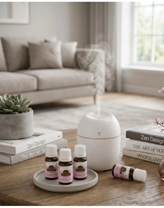 USB Mini Nemlendirici Aromaterapi Difüzörü LED Işıklı 5 Esanslı