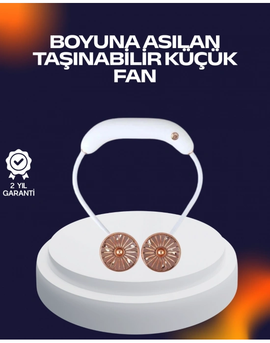 USB Şarjlı Katlanabilir Mini Boyun Fanı 1–3 Saat Kullanım