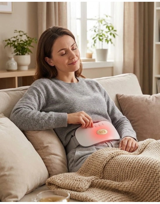 ® USB Şarjlı Kızılötesi Isıtmalı Titreşimli Kadın Bel ve Karın Masaj Kemeri