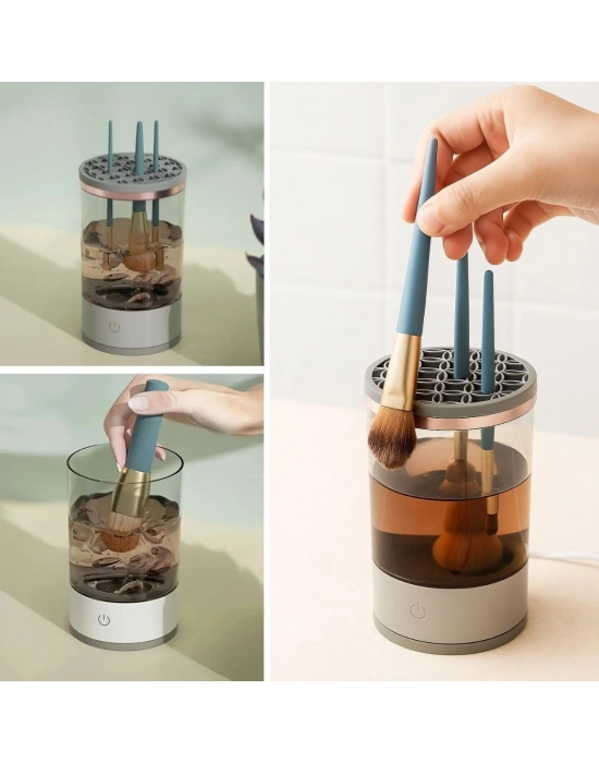 ®  USB Şarjlı Makyaj Fırçası Temizleyici Aparat Hızlı Kurutmalı, Çok Yönlü Fırça Temizleyici