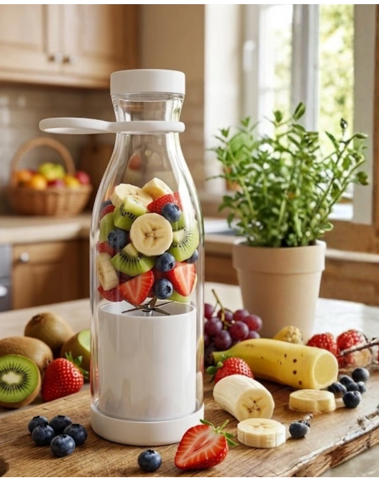 USB Şarjlı Mini Blender Taşınabilir Smoothie Yapıcı 380 ml Pratik Kullanım