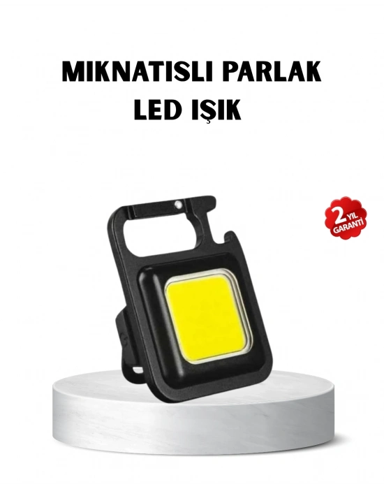 USB Type-C Şarjlı Mini Fener – Manyetik, Katlanabilir ve Şişe Açacaklı Tasarım